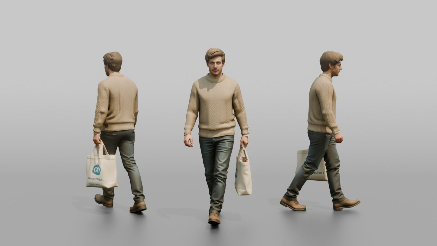 Dutch Man Walking in a Wool Sweater
