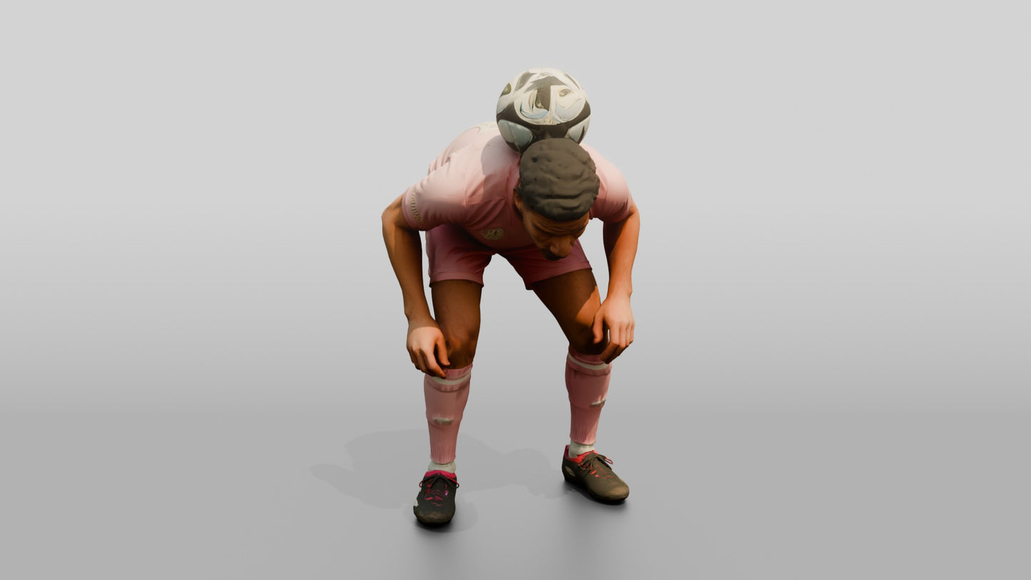 Soccer Player Balancing Ball on Neck