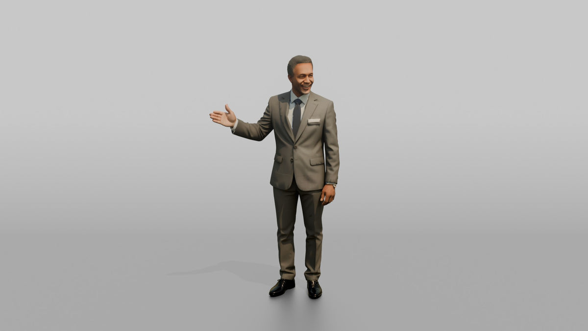 Host Man Gesturing This Way With One Arm - 3D character model