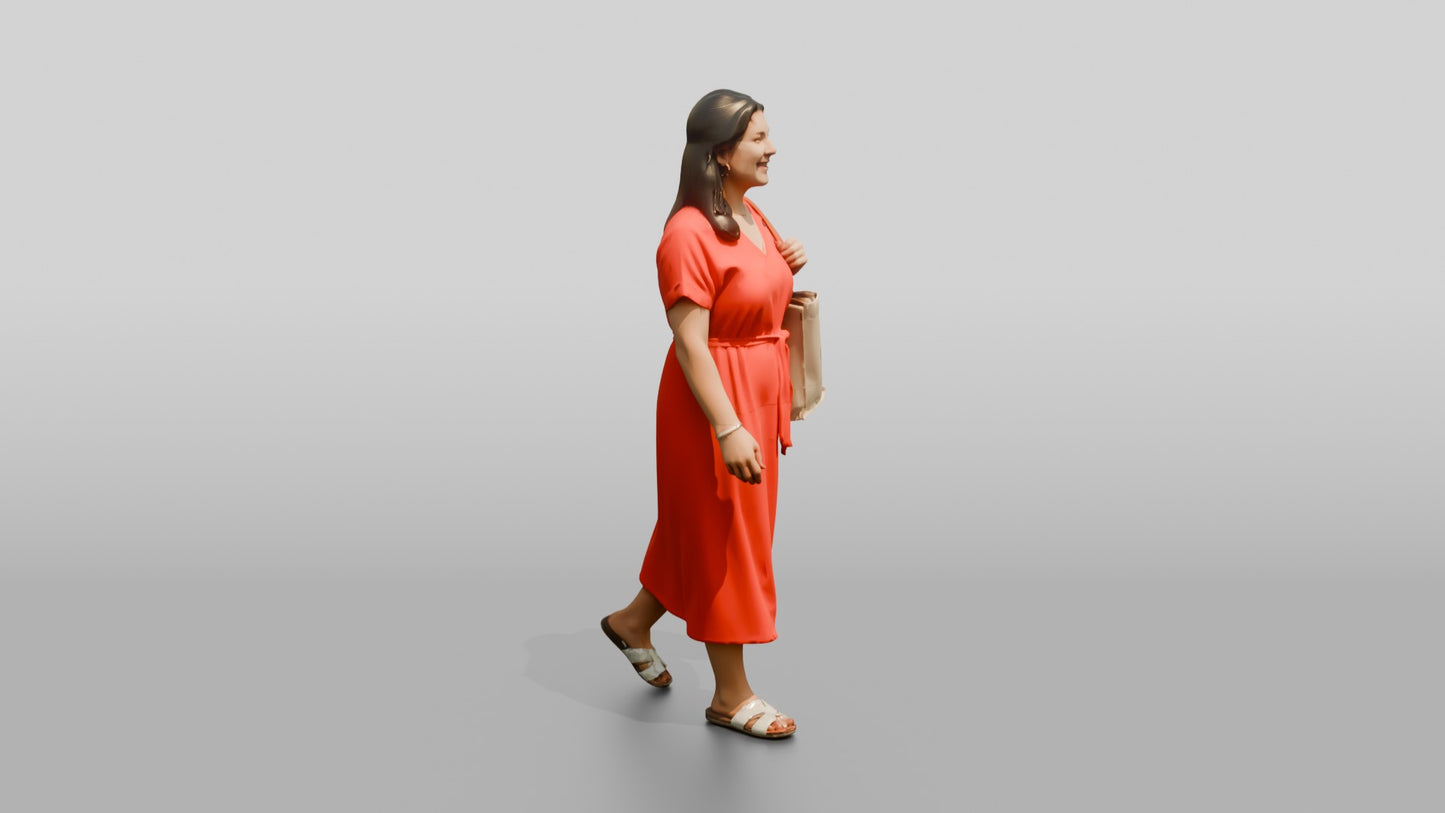 Plus-Size Maltese Woman Carrying a Tote Bag