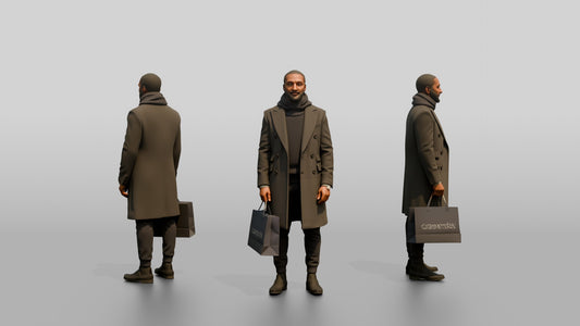 African-American Man in Winter Overcoat