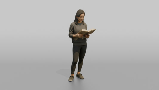 Mother Holding An Open Book, Reading - 3D character model