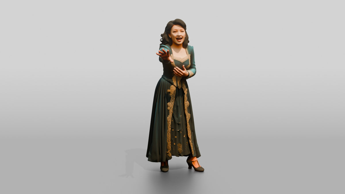 Musical Theater Singer with Dramatic Gesture - 3D character model, view 5