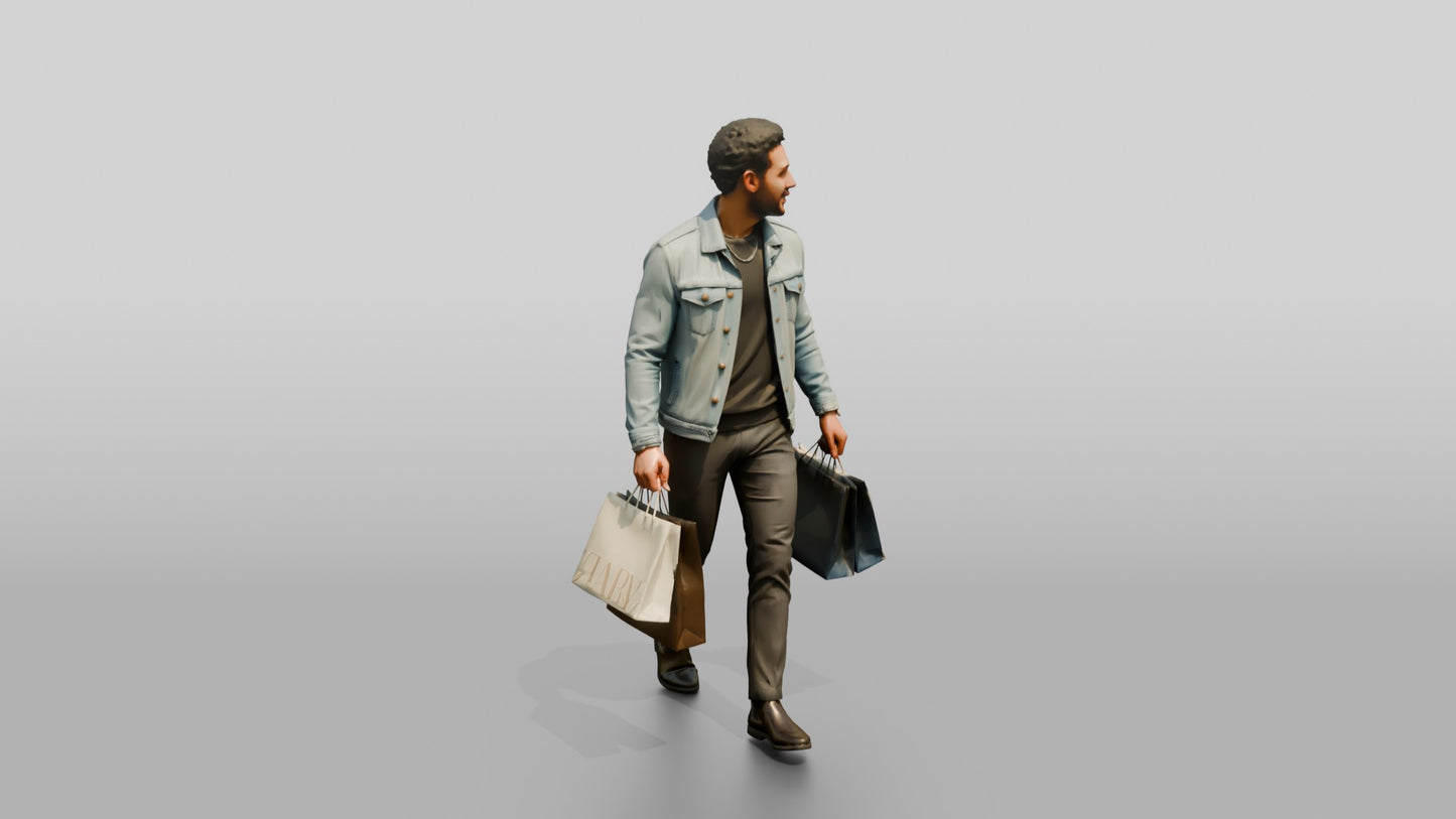 Afro-Latino Man in Denim Jacket