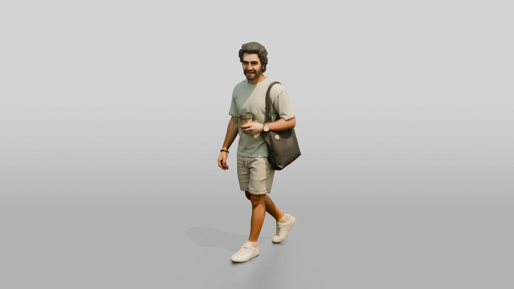 Young Persian Man Holding a Takeaway Coffee