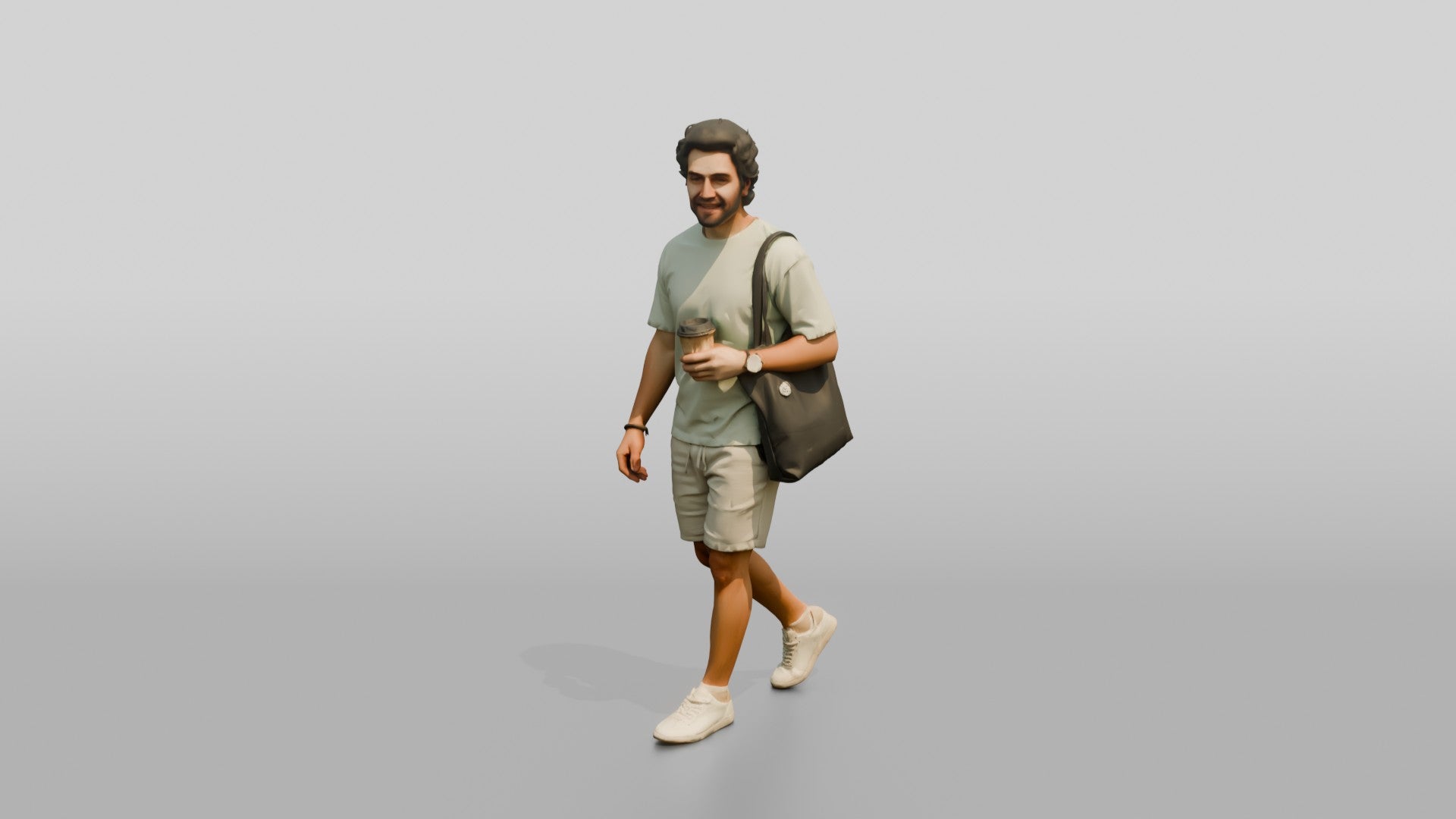 Young Persian Man Holding a Takeaway Coffee