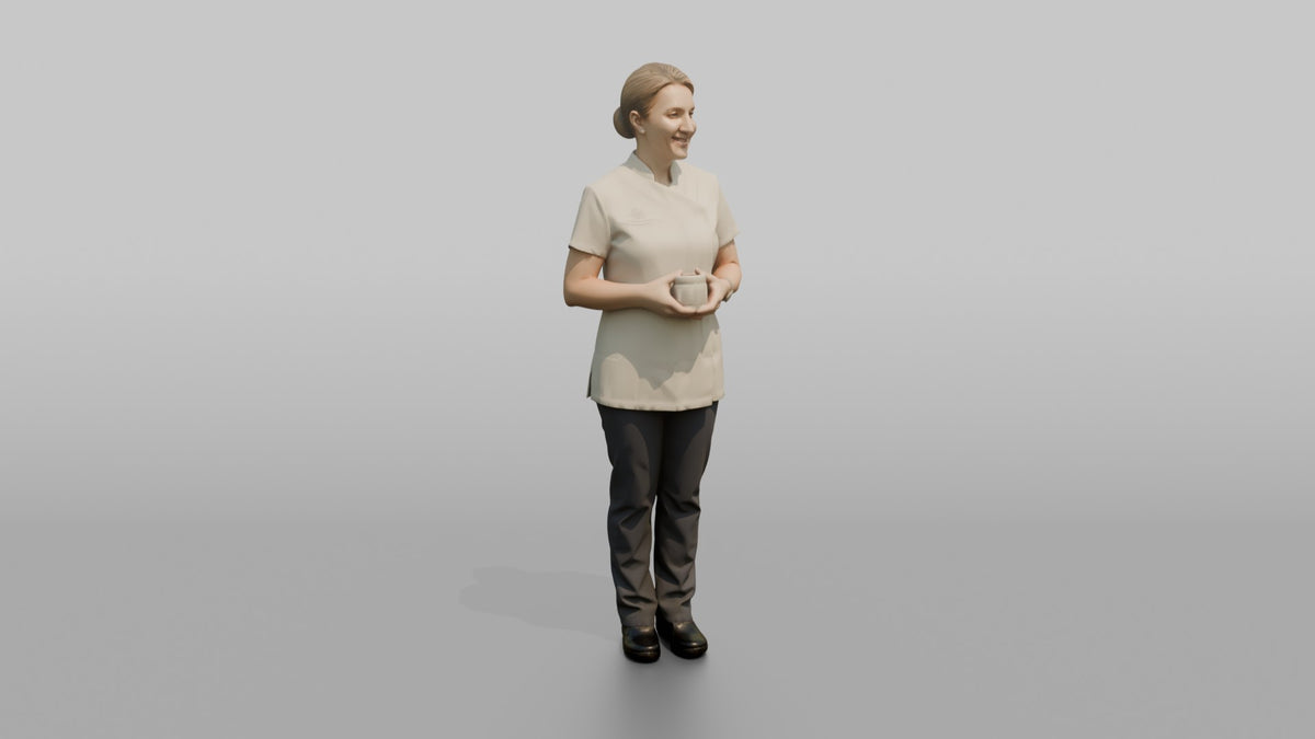 Esthetician Man Holding A Jar Of Face Cream - 3D character model