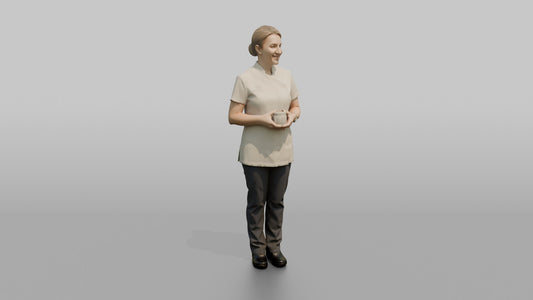 Esthetician Man Holding A Jar Of Face Cream - 3D character model