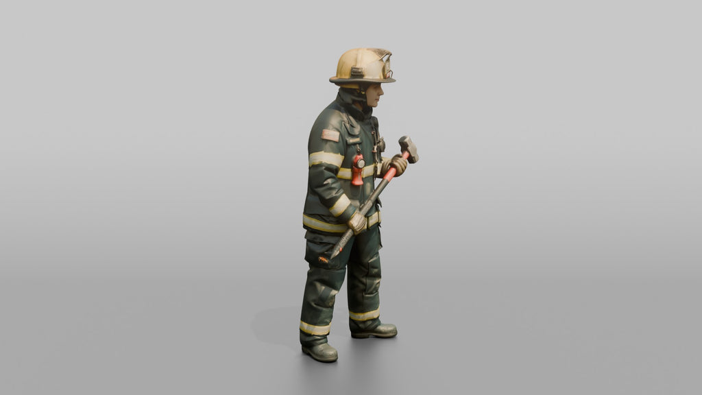 Firefighter Woman Holding a Glass-breaker Entry Tool