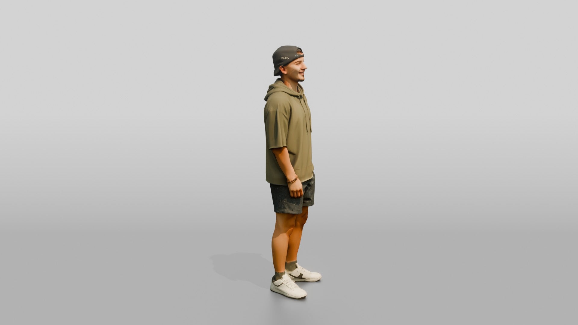 Latino Man Relaxed Pose in Terry Cloth Hoodie