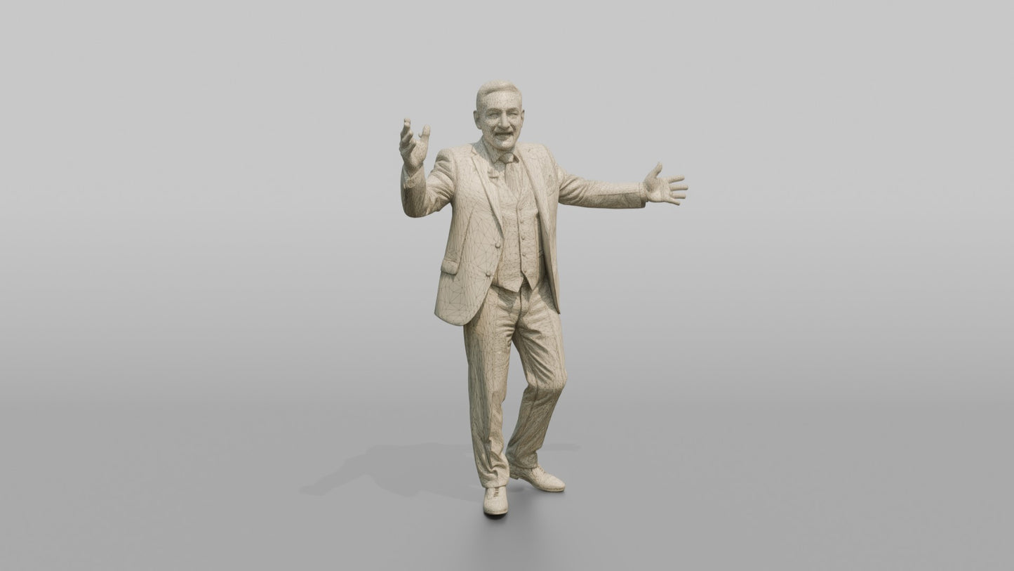 Wedding Guest Gesturing While Telling a Story