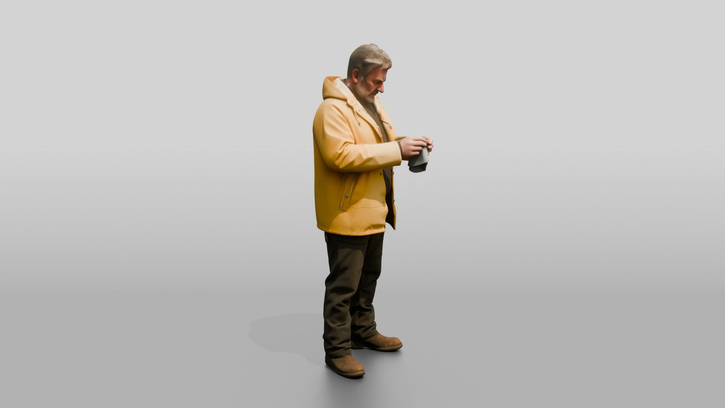 White Man in Yellow Fisherman Slicker