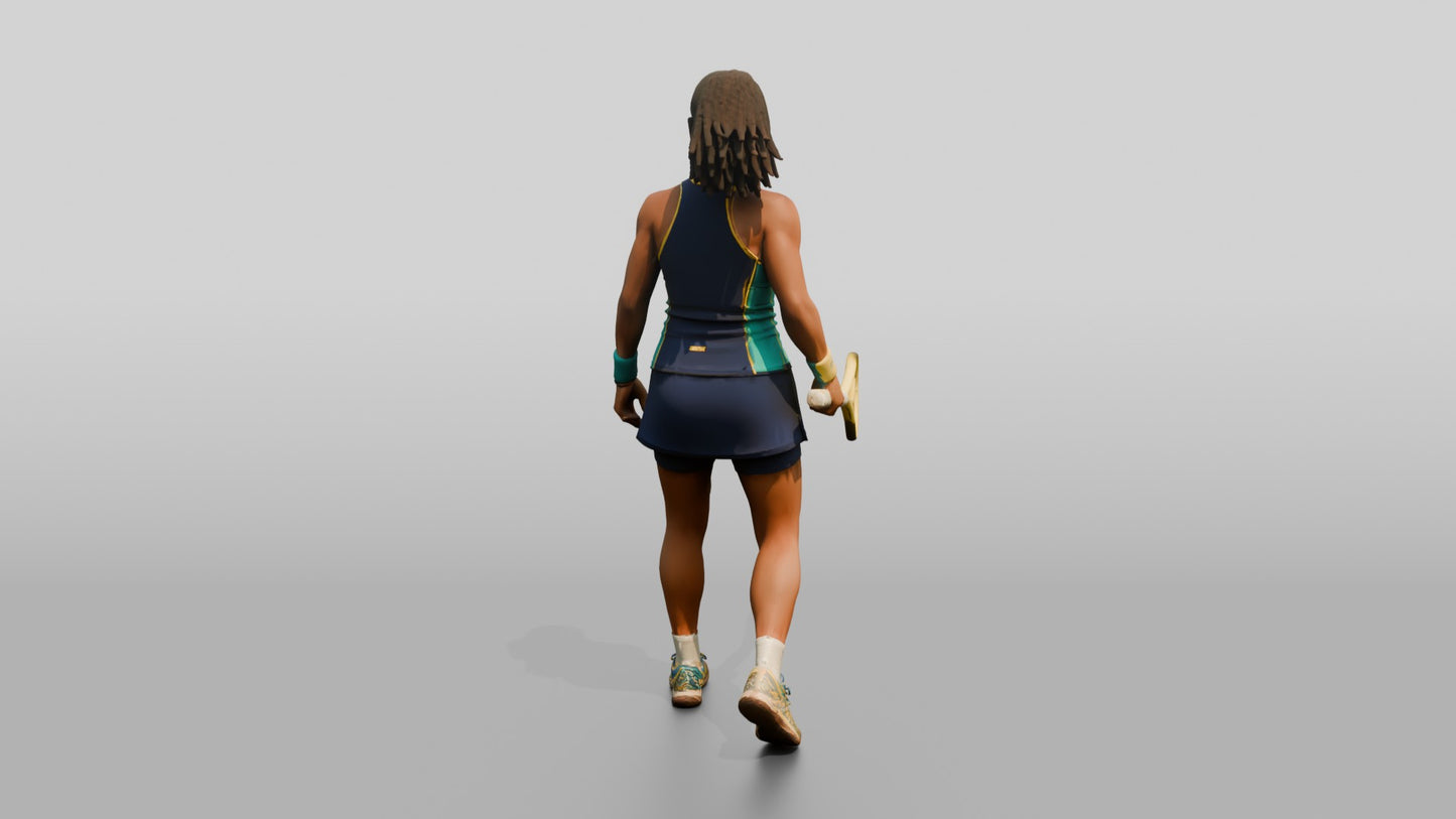 Female Tennis Player Grinning After a Close Miss