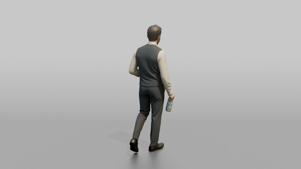 Southeast Asian Flight Attendant with a Luggage Roller