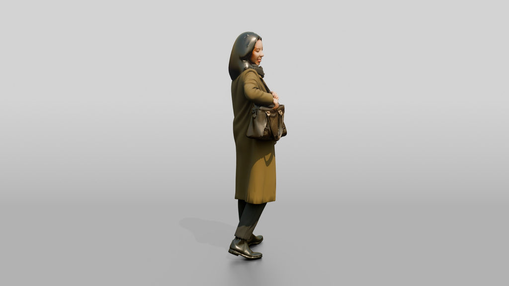 Woman Reaching Into Her Handbag