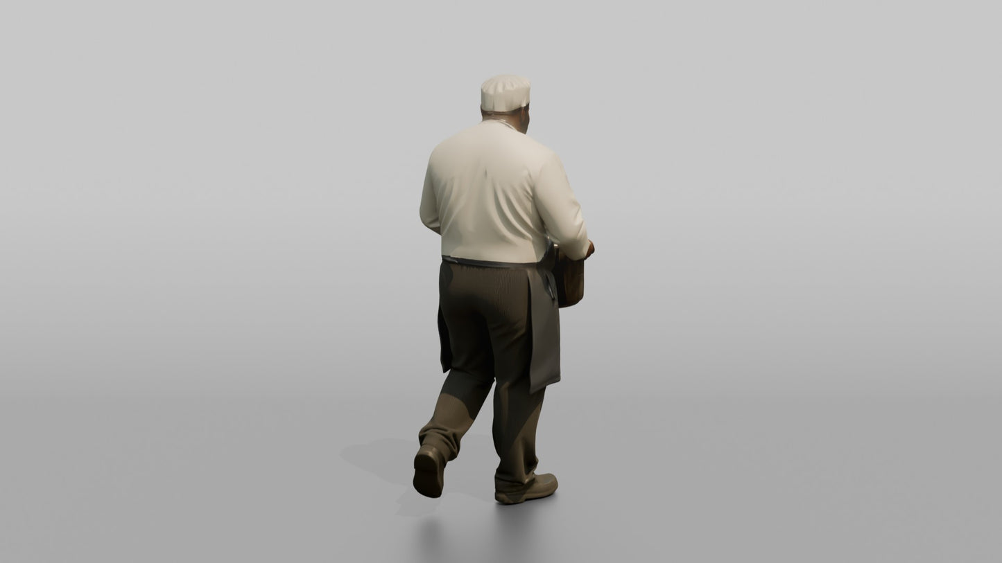 Ship's Chef Carrying a Steaming Pot Through the Galley