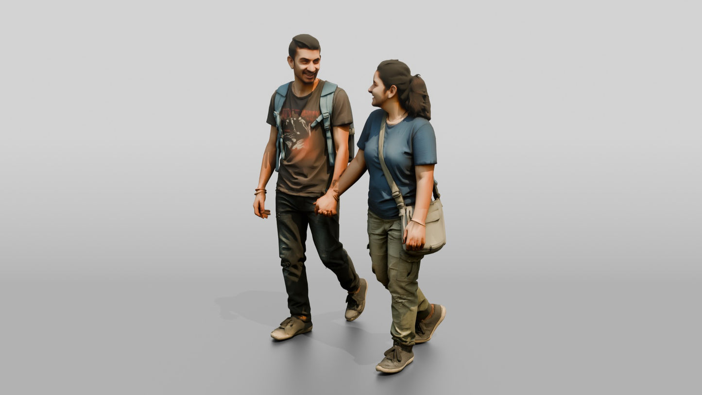 Young South Asian Couple Walking