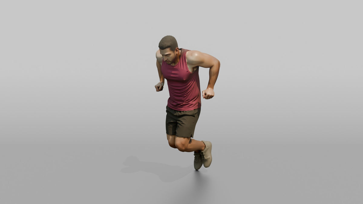Bodyweight Athlete Man Mid-rep Of A Tricep Dip - 3D character model, view 4