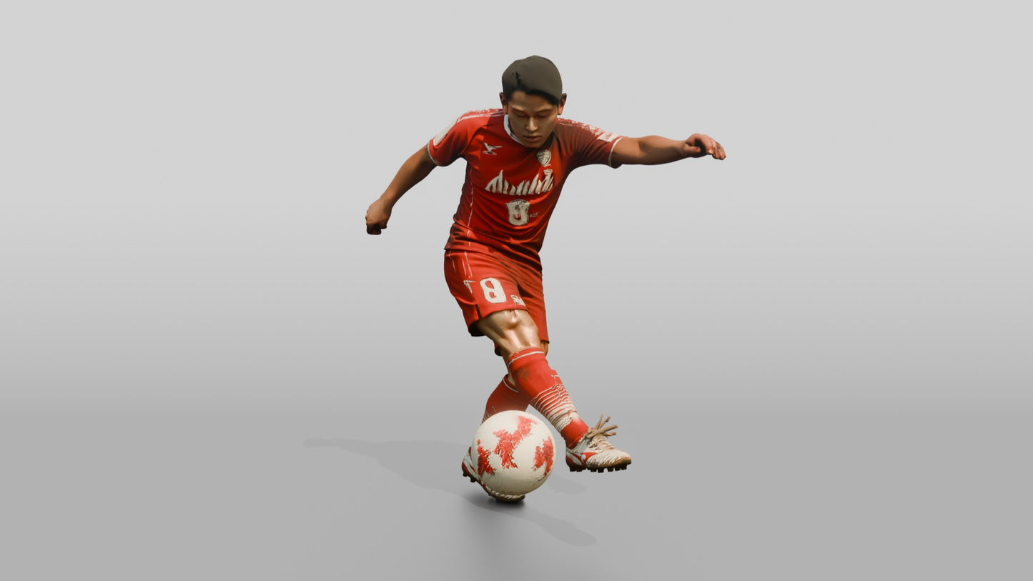 Soccer Player Low Driven Shot