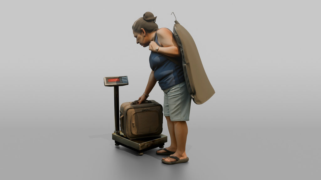 Traveler Weighing Her Suitcase