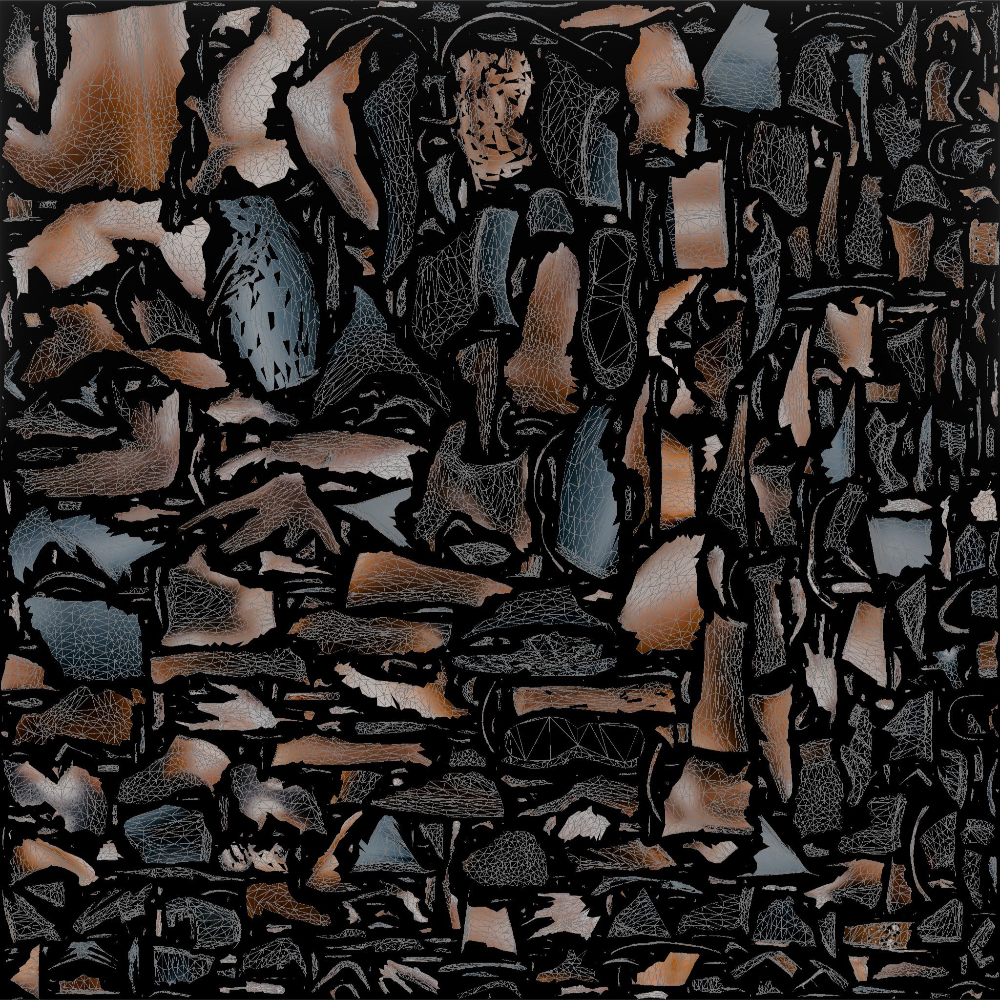 Man Squatting with Chalk Residue