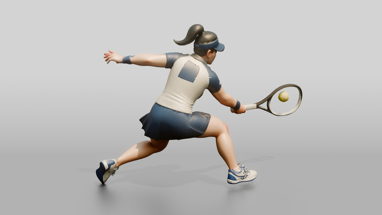 Female Tennis Player Hitting a Backhand Slice