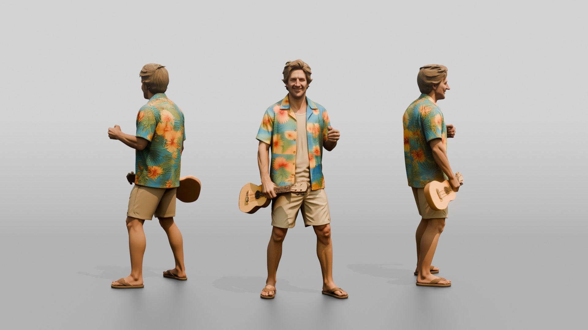 Beach Hippie with a Ukulele