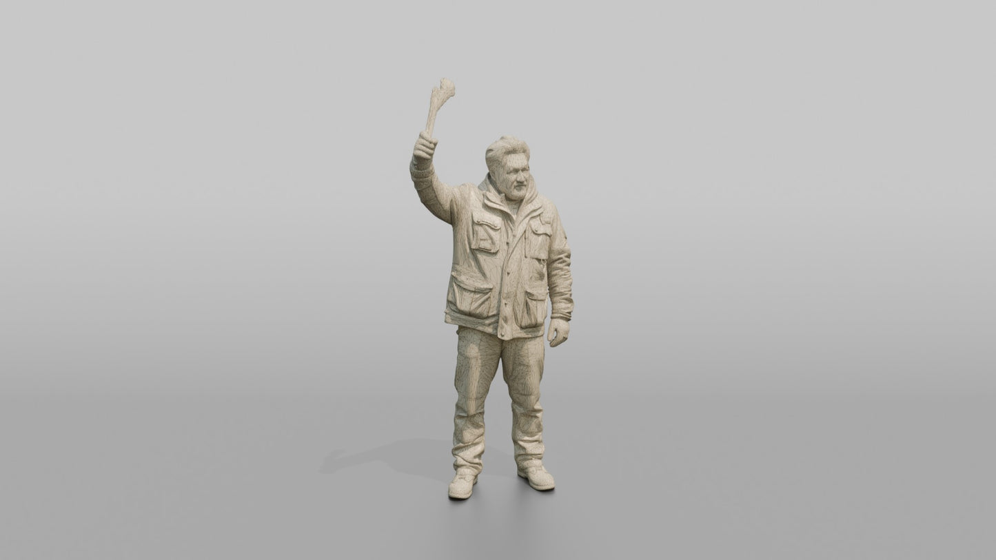 Protester Man Waving a Flare