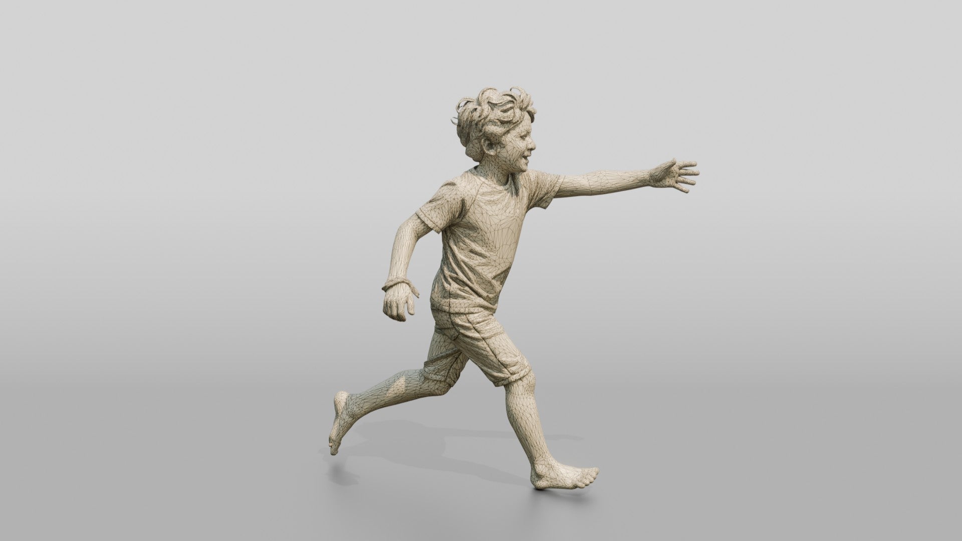 Young Iraqi Boy Chasing a Butterfly in a Meadow