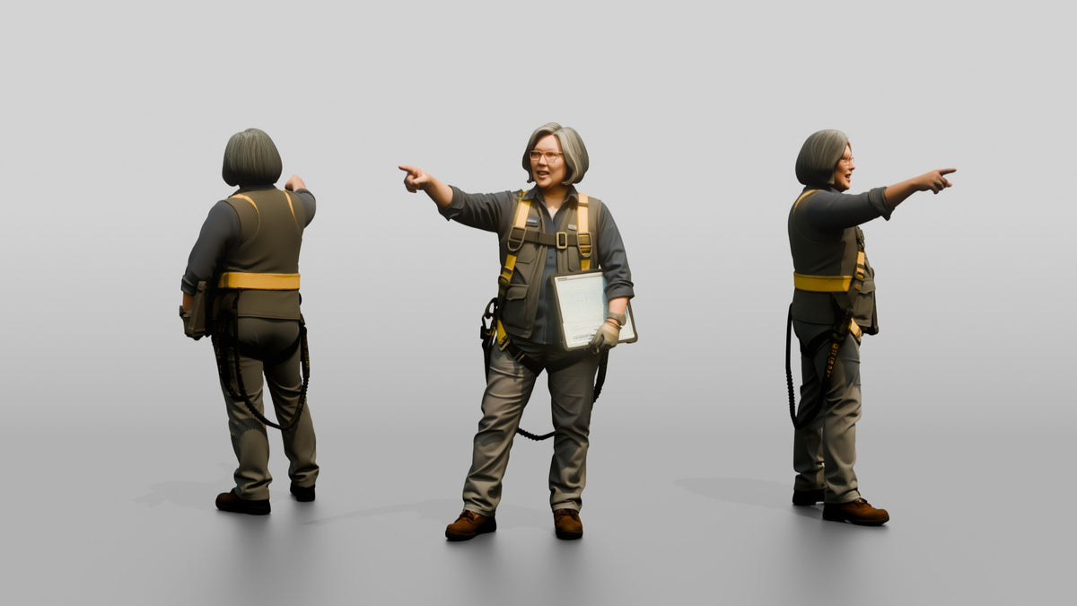 Construction Worker Woman 99 - 3D character model