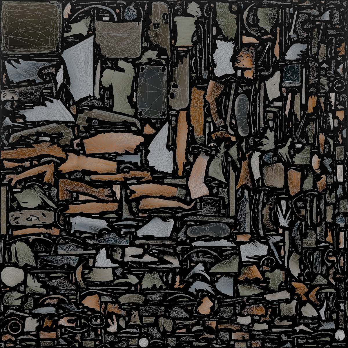 Traveler Sipping Coffee At The Gate - UV layout, base color map