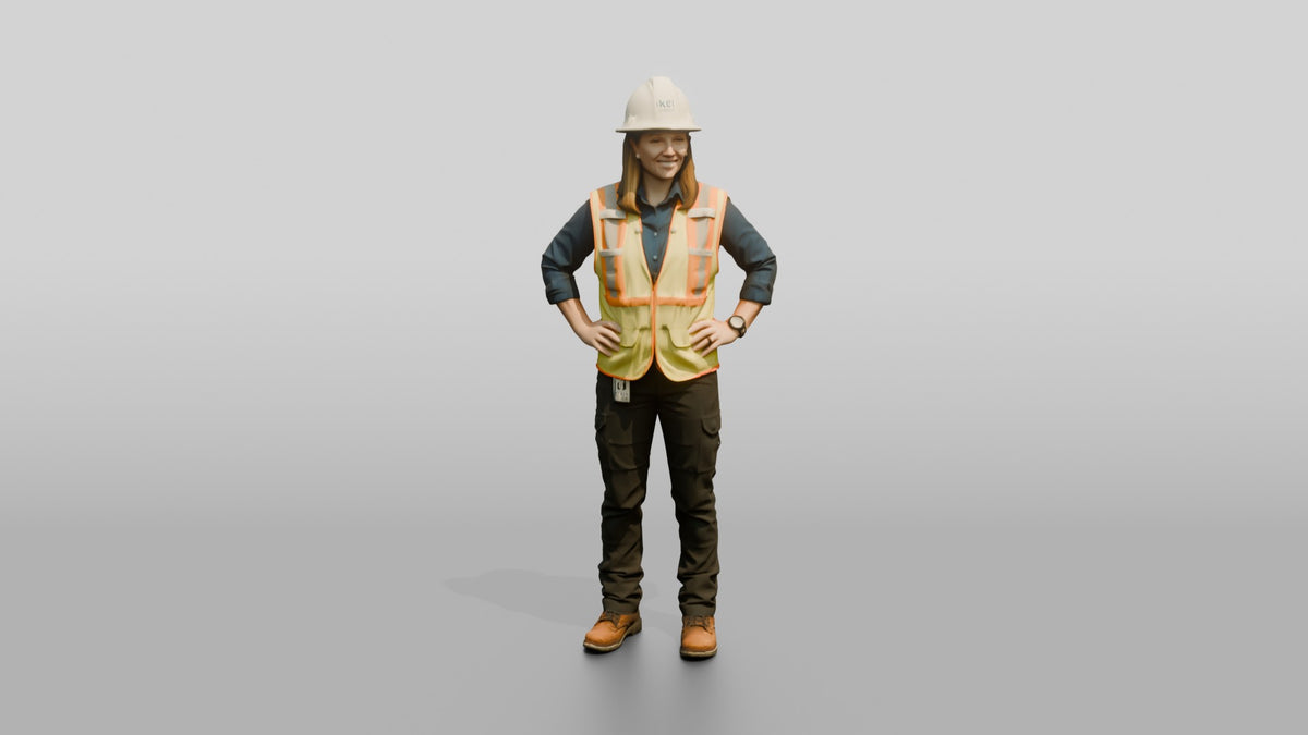 Construction Worker Woman 96 - 3D character model, view 5