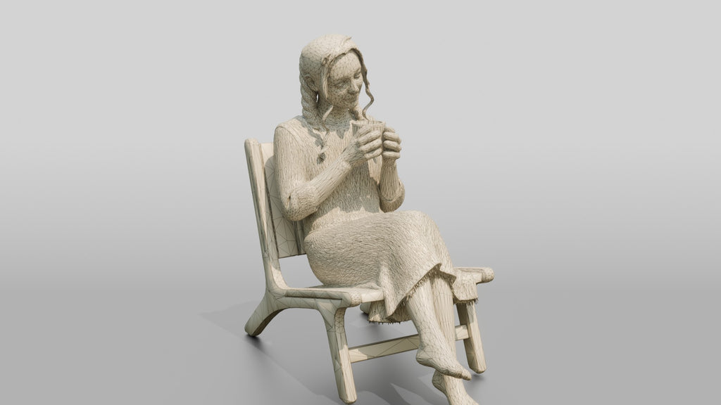 Woman on a Chair Checking Her Phone