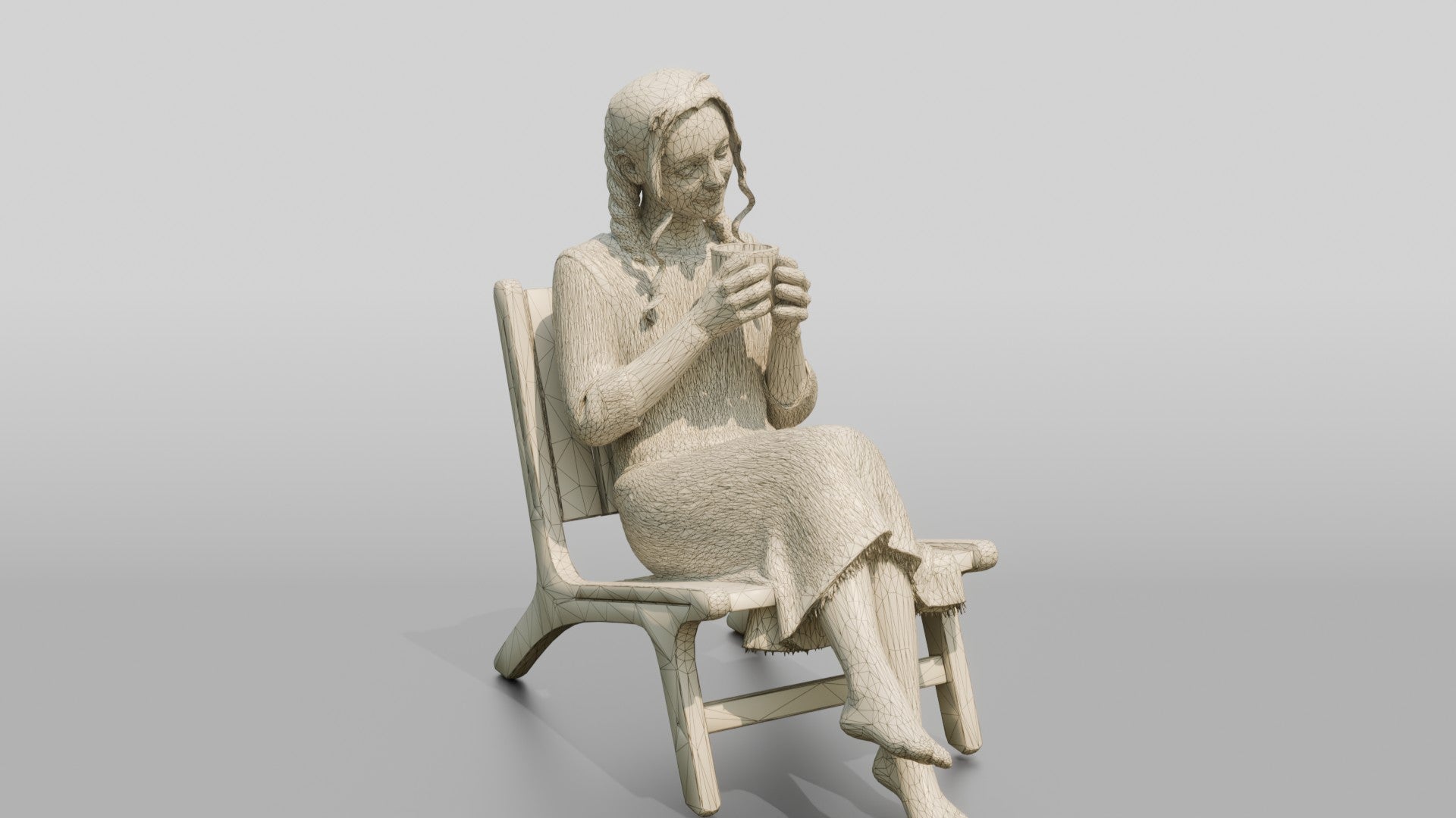 Woman on a Chair Checking Her Phone