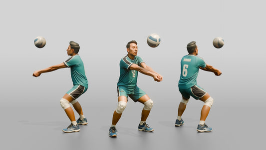 Southeast Asian Male Volleyball Player in Teal Uniform