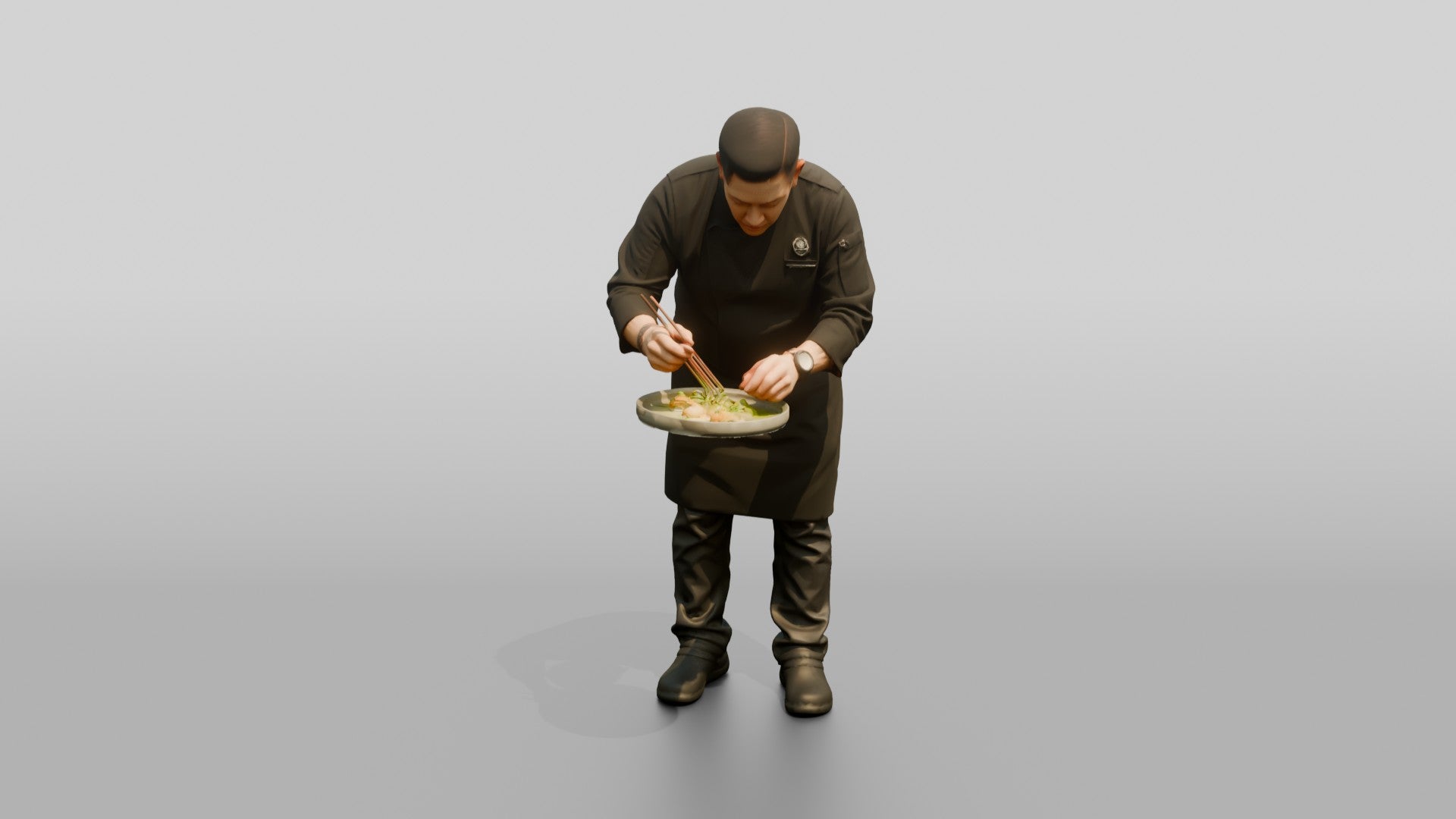 Head Chef Plating Microgreens