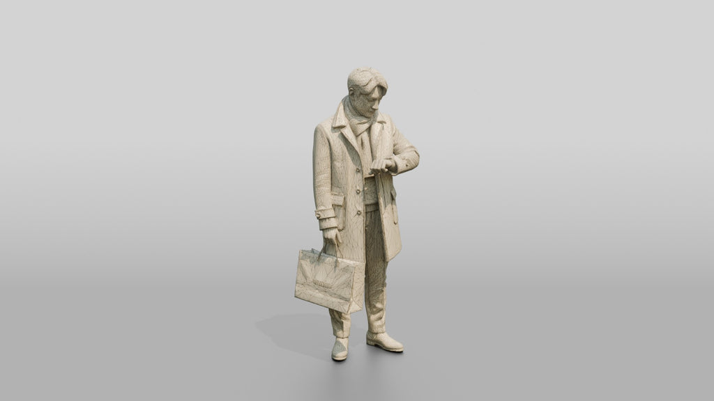 Man Checking His Watch in Winter Coat