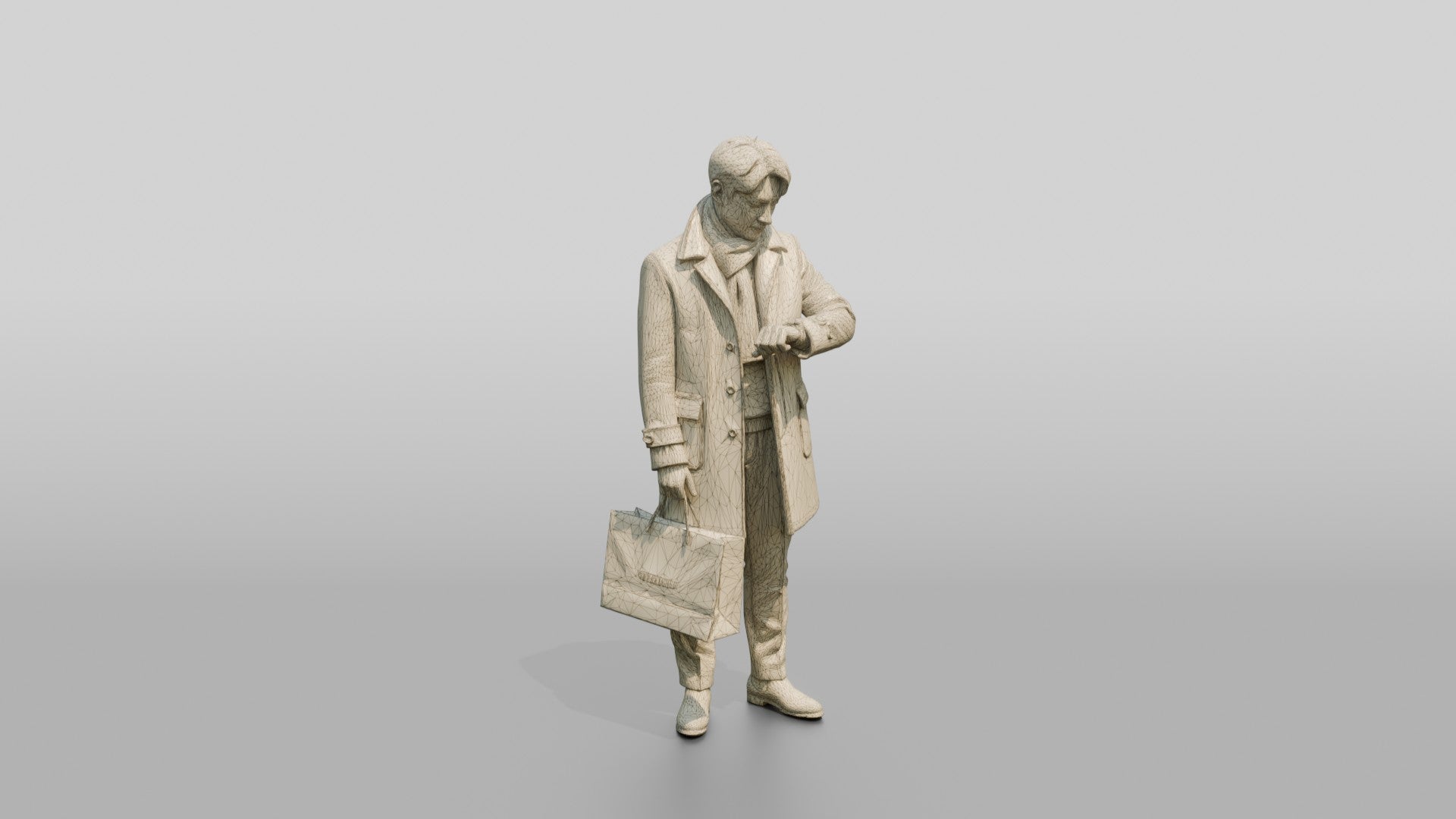 Man Checking His Watch in Winter Coat