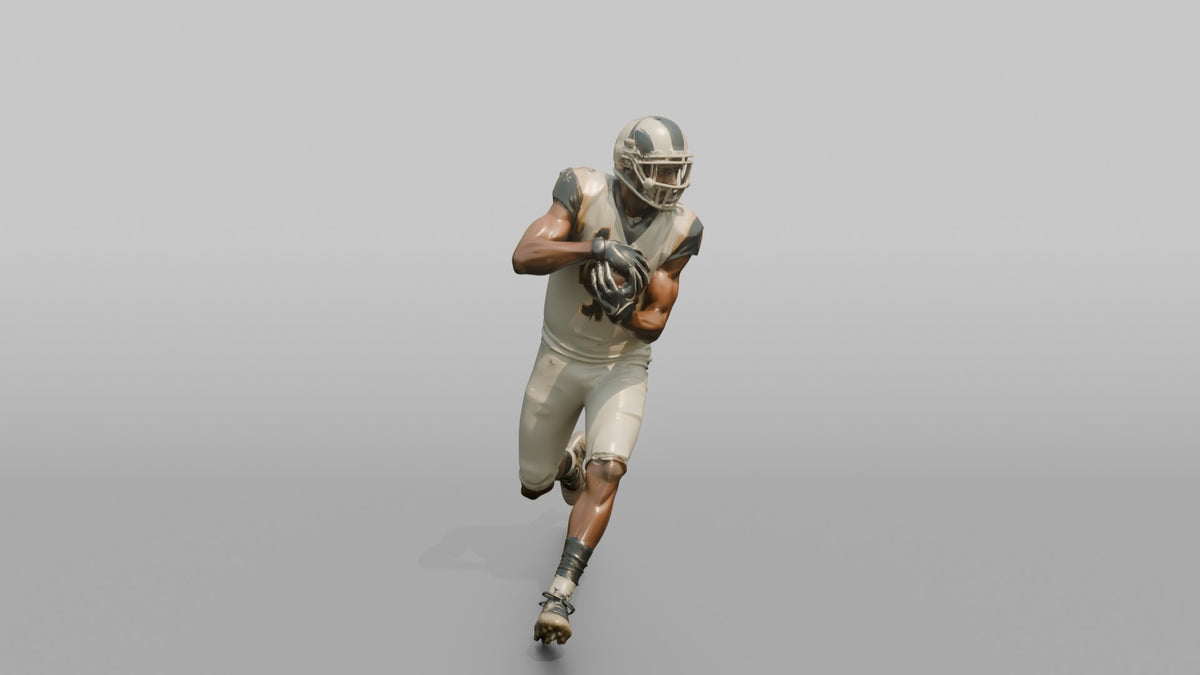 Cornerback Intercepting a Pass - 3D character model, view 2