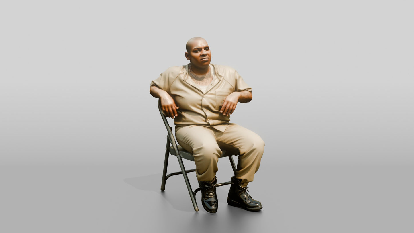 Black Female Prisoner in a Khaki Uniform