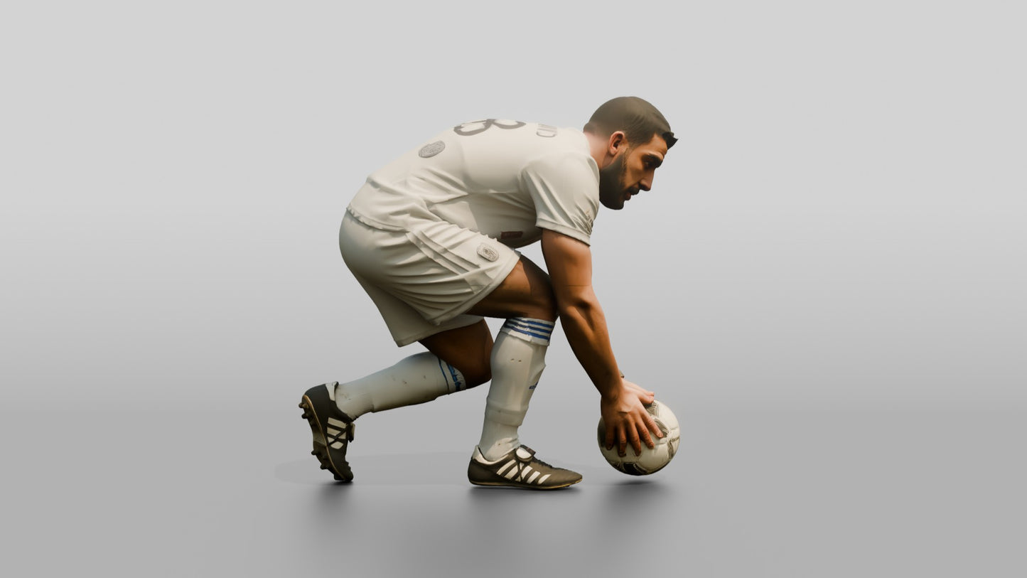 Soccer Player Placing the Ball for Penalty
