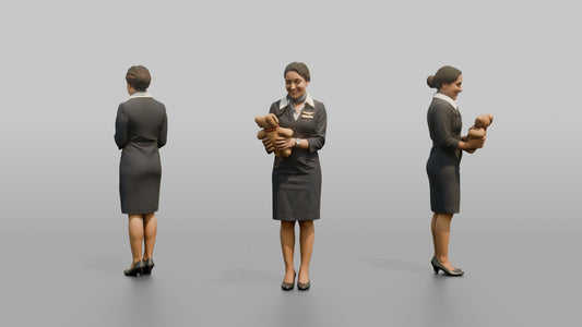 Middle Eastern Flight Attendant Checking the Overhead Rack