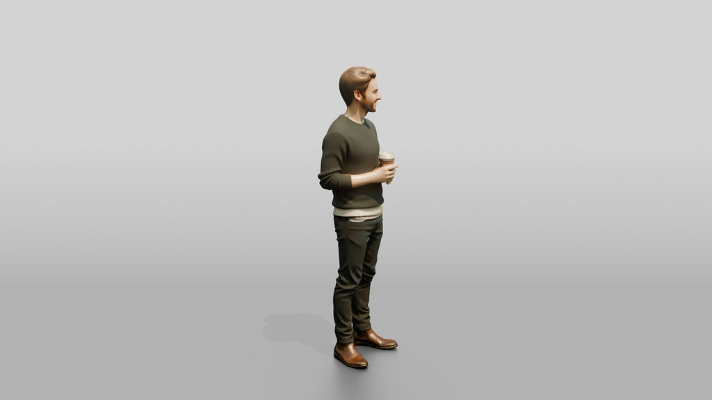 Homeless Man Holding a Steaming Paper Coffee Cup