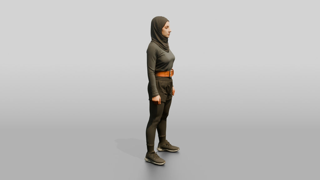 Woman in Sports Hijab and Belt