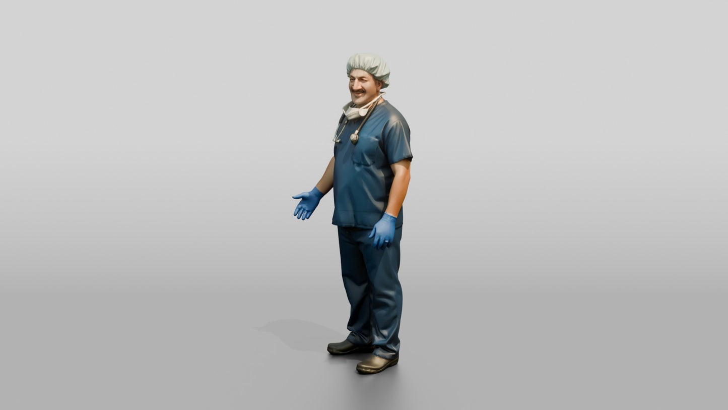 Middle-Aged Middle Eastern Man Doctor with Welcoming Gesture