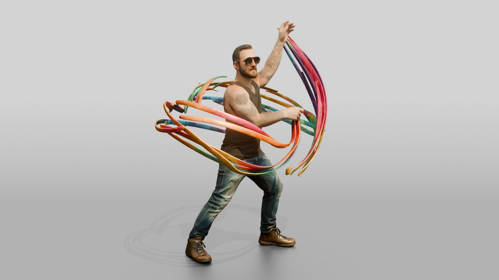 Man Dancing with Festival Ribbons