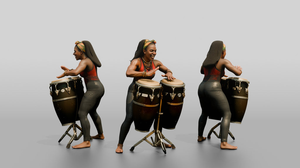 Percussionist Playing Conga Drums