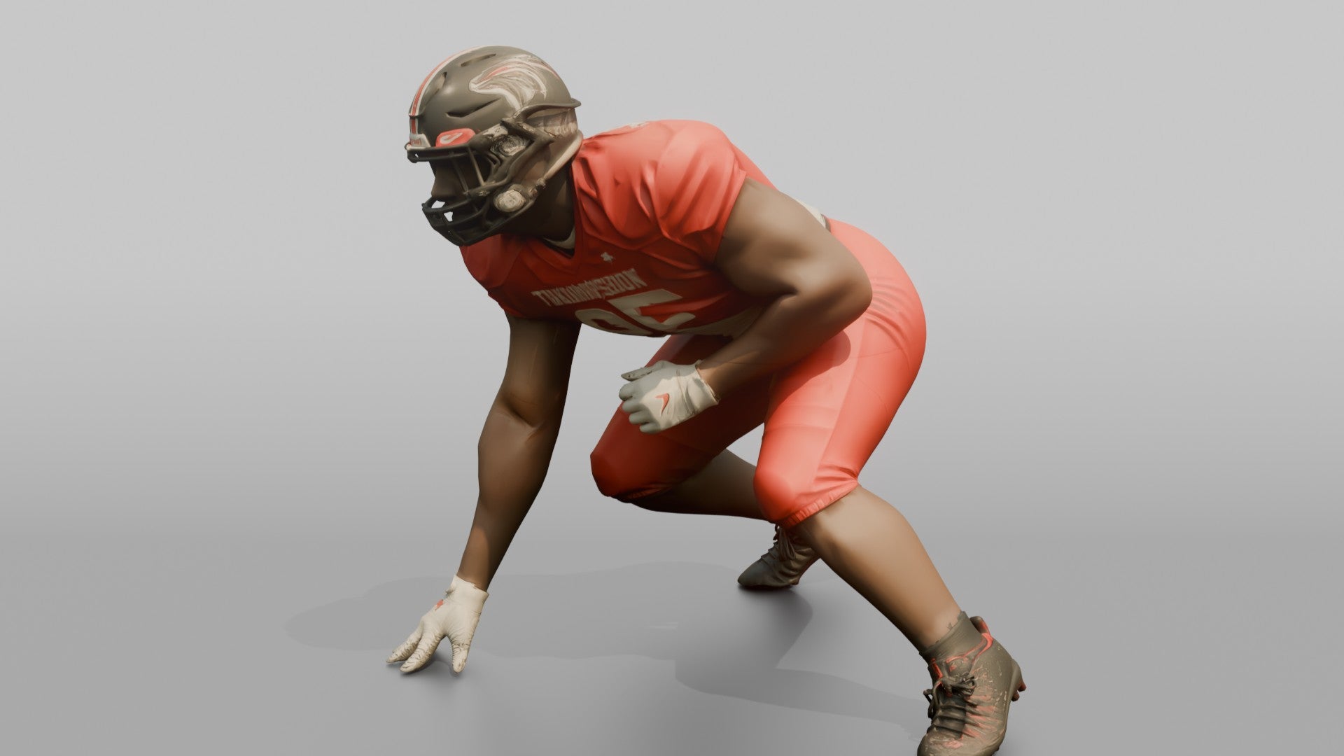 Defensive Tackle in a Wide Three-Point Stance
