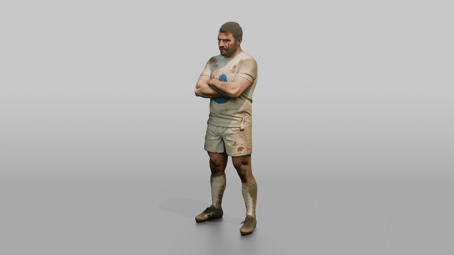 English Player Standing Tall, Battle-Damaged