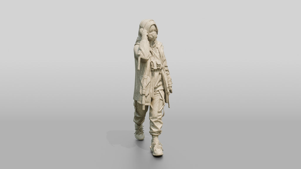 Techwear Woman with Headphones and Tech Vest